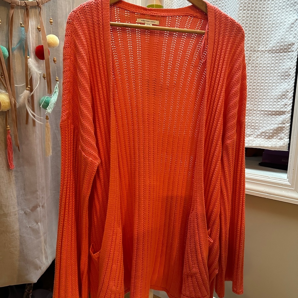 American eagle orange cardigan